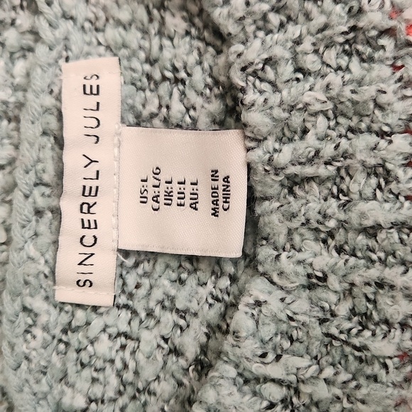 Sincerely Jules Cropped Knit Color Block Wool Blend Sweater - Picture 4 of 5